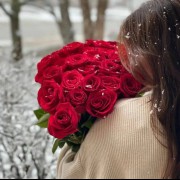 پروفایل دخترونه برف گل رز قرمز