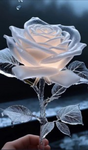 عکس گل رز سفید و شیشه ای خوشگل:🤍