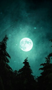 بک گراند قشنگ از نیمه شب و ماه برای تصویر زمینه گوشی