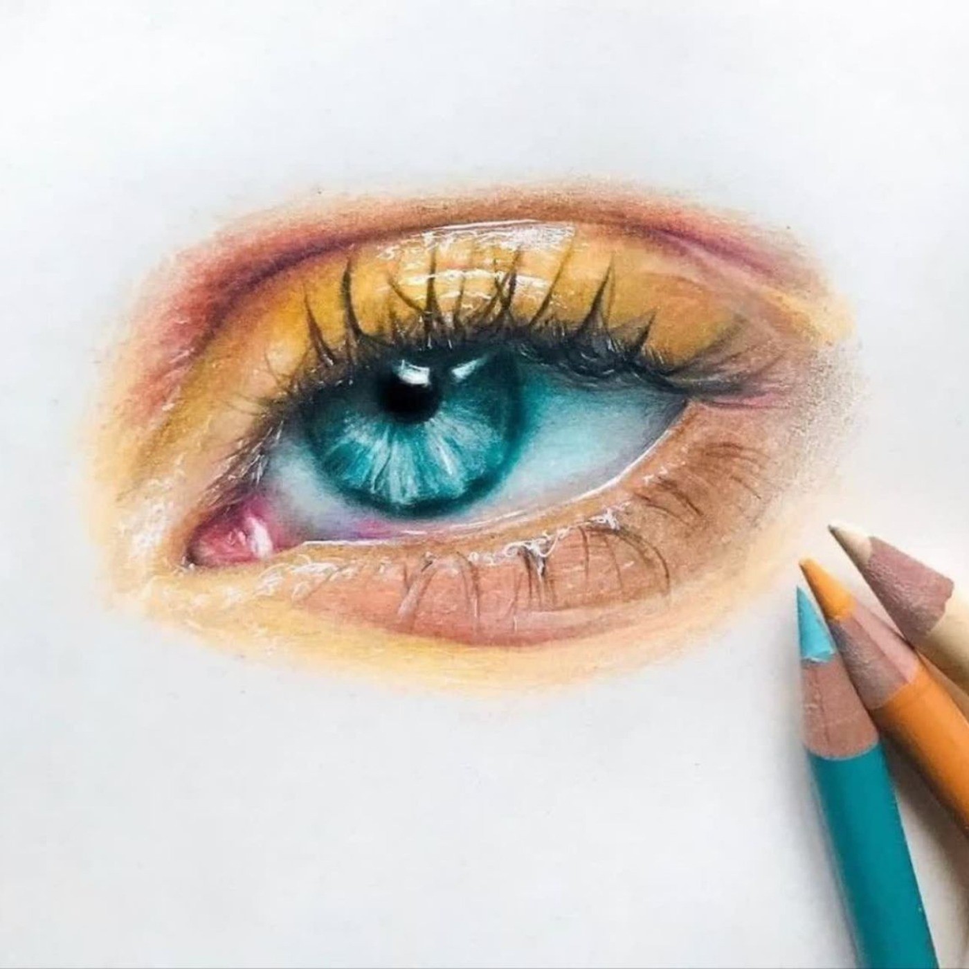 نقاشی /چشم رنگی /مداد رنگی 🖌🖍👁👀