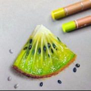 نقاشی/کیوی/مداد رنگی 🎨🥝🥝🎨🎨