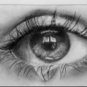طراحی چشم سیاه قلم یک کار هنری