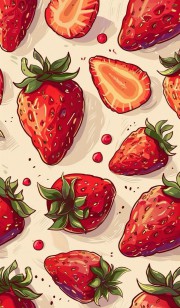 بک‌گراند توت فرنگی به سبک انیمه🍓😍