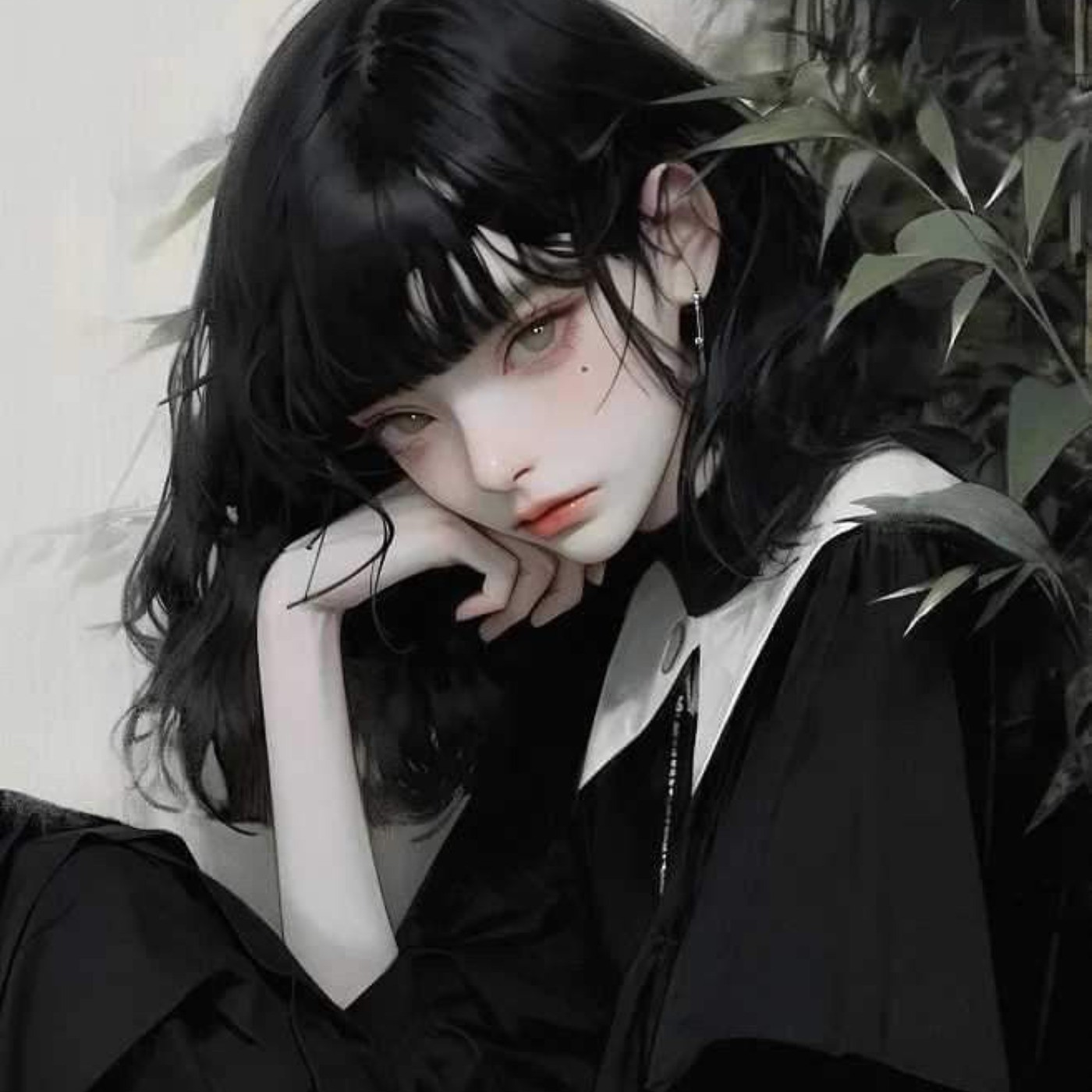 ANIME ART GIRL BLACK, WHITE 🖤🤍🖤🤍🖤🤍🖤🤍🖤🤍🖤🤍🖤🤍🖤🤍