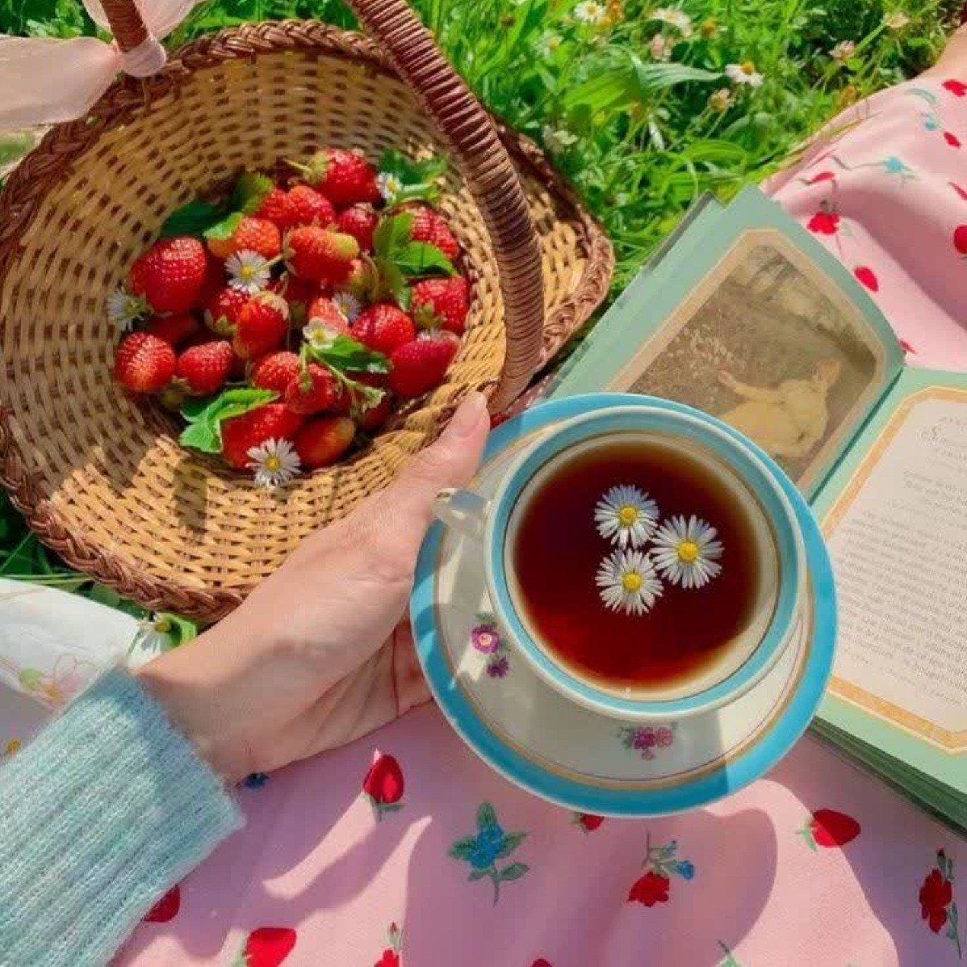 یه عصرونه ی عالی در باغی سرسبز با چای دارچین☕🌸